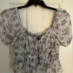 Floral Puff Sleeve Top